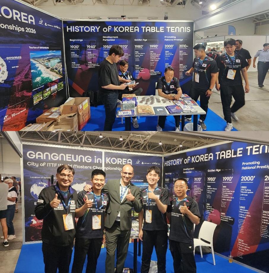 Operating the Promotional Booth at the 2024 Rome ITTF World Masters Table Tennis Championships