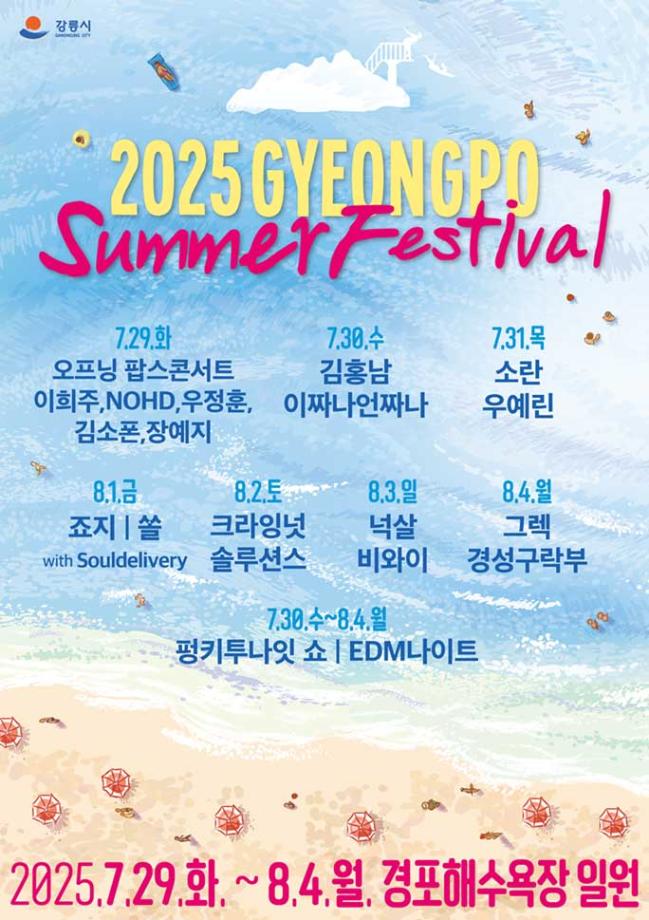 Thrilling Band & Hip-Hop Performances, Exciting Beach Leisure Programs at Gyeongpo Beach in Gangneung
